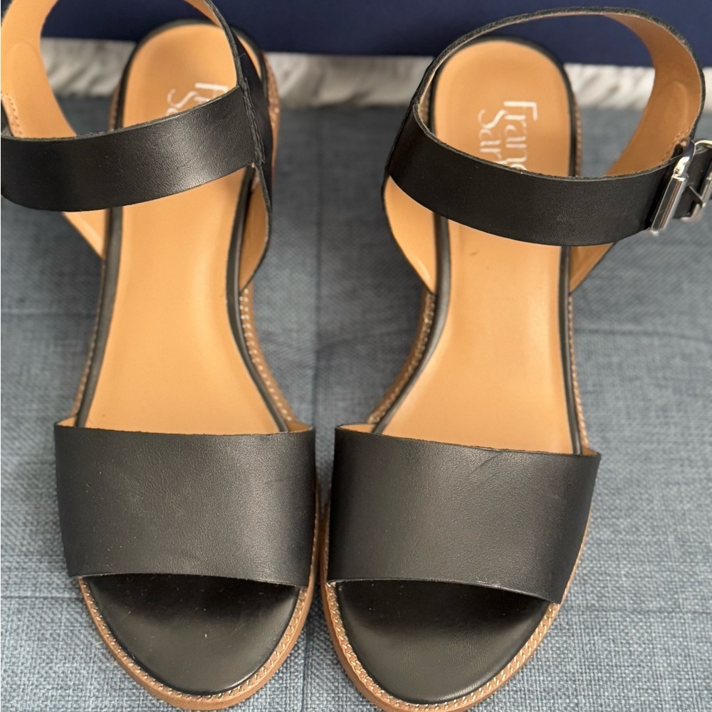 Franco Sarto Black Sandals with Wide Straps
